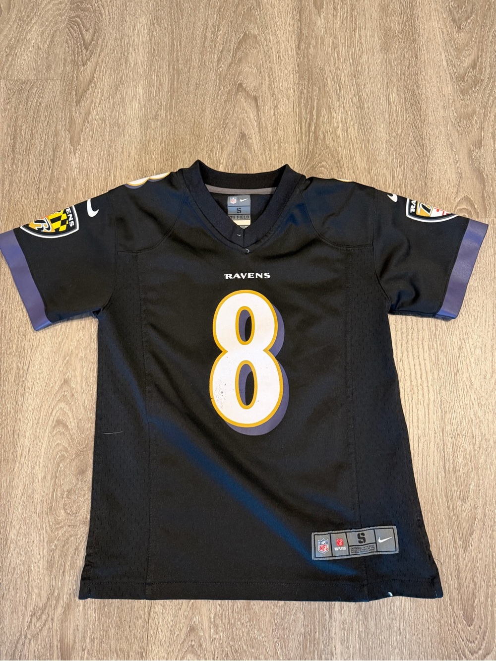 Black Nike Baltimore Ravens Jackson Jersey Youth Boys S Small (8)